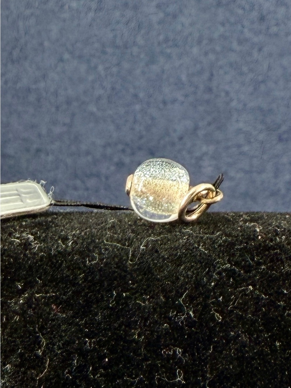 JAMES AVERY Sterling Silver White Colorless Clear Glitter Glass Bead Charm